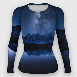 Рашгард женский Галактическая зимняя ночь в горах, цвет: 3D-принт