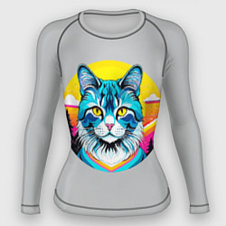 Рашгард женский Нейросеть - кот в стиле граффити, цвет: 3D-принт