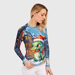 Рашгард женский Дракон зимний холод, цвет: 3D-принт — фото 2