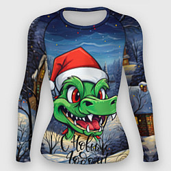 Женский рашгард Милый зеленый дракончик 2024