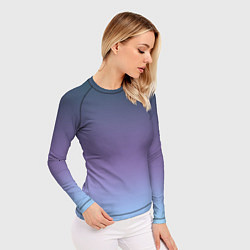 Рашгард женский Градиент синий фиолетовый голубой, цвет: 3D-принт — фото 2