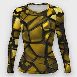 Рашгард женский Золотые хромированные осколки, цвет: 3D-принт
