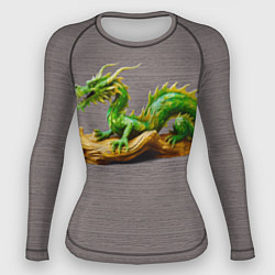 Рашгард женский Зелёный деревянный дракон на дереве талисман, цвет: 3D-принт