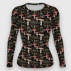 Женский рашгард Goblincore - мухоморы