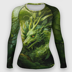Рашгард женский Зеленый травяной дракон, цвет: 3D-принт