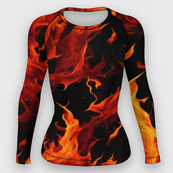 Рашгард женский Пламя в темноте, цвет: 3D-принт