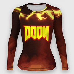 Рашгард женский Doom storm огненное лого, цвет: 3D-принт