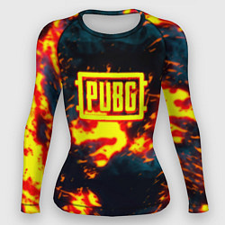 Рашгард женский PUBG огненое лого, цвет: 3D-принт