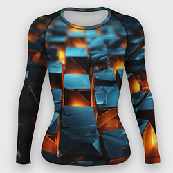 Рашгард женский Темные плитки в лаве, цвет: 3D-принт