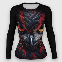 Рашгард женский Черная сова с красными глазами, цвет: 3D-принт