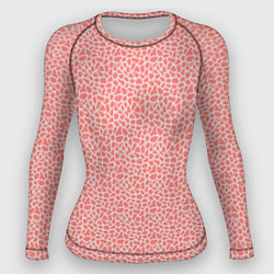 Рашгард женский Оранжево-розовый светлый пятнистый паттерн, цвет: 3D-принт