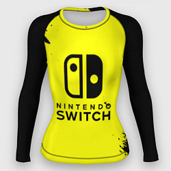 Рашгард женский Nintendo switch краски на жёлтом, цвет: 3D-принт