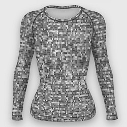 Женский рашгард Узор серого вязанного трикотажа меланж