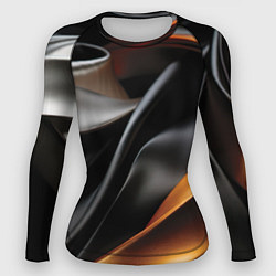 Рашгард женский Черная и оранжевая материя, цвет: 3D-принт