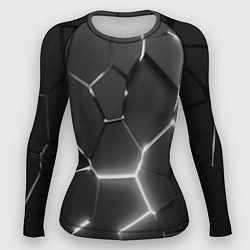 Женский рашгард Чёрные плиты разломы броня