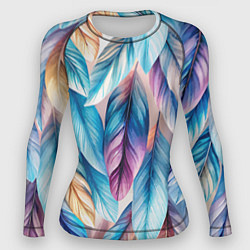 Женский рашгард Акварельные перья птиц