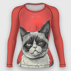 Рашгард женский Недовольный кот на день святого Валентина, цвет: 3D-принт