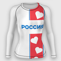 Женский рашгард Россия с сердечками