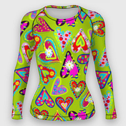 Женский рашгард Сердца в мексиканском стиле