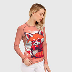 Рашгард женский Рыжая лисичка с сердцем, цвет: 3D-принт — фото 2