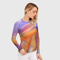 Рашгард женский Оранжевая и синяя абстрактная дуга, цвет: 3D-принт — фото 2