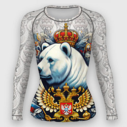 Рашгард женский Белый медведь с короной, цвет: 3D-принт