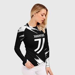 Рашгард женский Juventus краски текстура, цвет: 3D-принт — фото 2