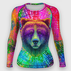 Рашгард женский Цветной медведь, цвет: 3D-принт