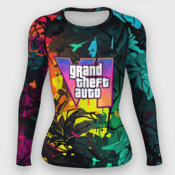 Женский рашгард GTA 6 logo абстрактные листья