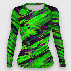 Женский рашгард Зеленые узоры паттерны