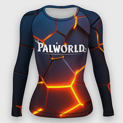 Рашгард женский Palworld logo разлом плит, цвет: 3D-принт