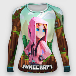 Женский рашгард Персонаж Minecraft девушка в пиксельном мире
