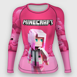 Женский рашгард Minecraft персонаж розовый фон
