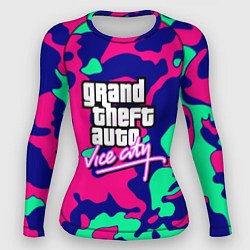 Рашгард женский GTA vice city камуфляж, цвет: 3D-принт
