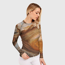 Рашгард женский Волны Юпитера - star dust, цвет: 3D-принт — фото 2
