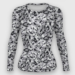 Рашгард женский Пикселированный городской серый камуфляж, цвет: 3D-принт