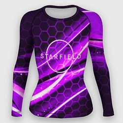 Женский рашгард Starfield game logo neon