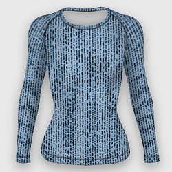 Рашгард женский Голубой с чёрным мелкая мозаика, цвет: 3D-принт
