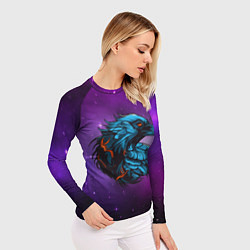 Рашгард женский Ворона в космосе, цвет: 3D-принт — фото 2