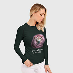 Рашгард женский Голова льва с розовой гривой: я чистый кайф это ба, цвет: 3D-принт — фото 2