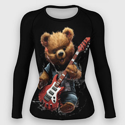 Рашгард женский Большой плюшевый медведь играет на гитаре, цвет: 3D-принт