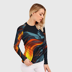 Рашгард женский Волнистая темная материя, цвет: 3D-принт — фото 2