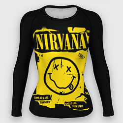 Рашгард женский Nirvana - смайлик, цвет: 3D-принт