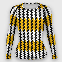 Женский рашгард Вертикальные жёлто-белые полосы