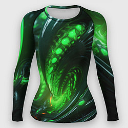 Женский рашгард Кислотная зеленая яркая неоновая абстракция