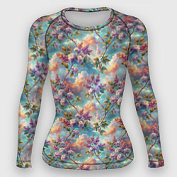 Женский рашгард Объемная сирень паттерн