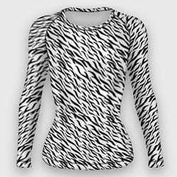 Рашгард женский Чёрно-белый имитация шкуры, цвет: 3D-принт