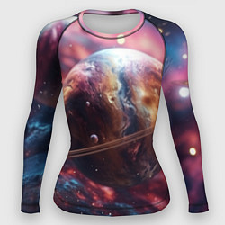 Женский рашгард Объемный космос и планеты