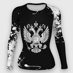 Женский рашгард Россия герб краски брызги