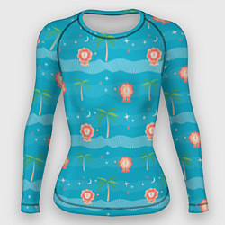 Рашгард женский Львята и голубой океан, цвет: 3D-принт